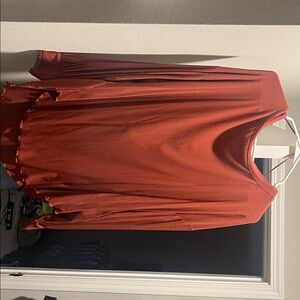 Free People Terracotta Long Sleeve Top